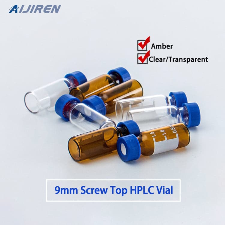 amber HPLC autosampler vials with label Free sample